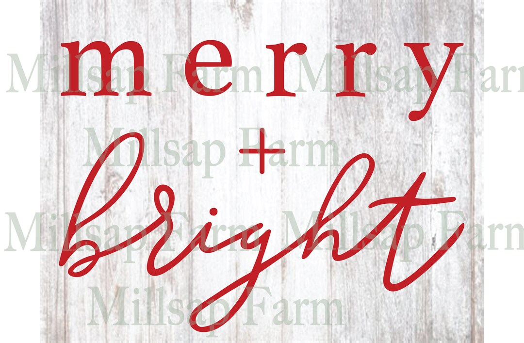 Merry and Bright SVG, Christmas SVG Files for Cricut Silhouette ...