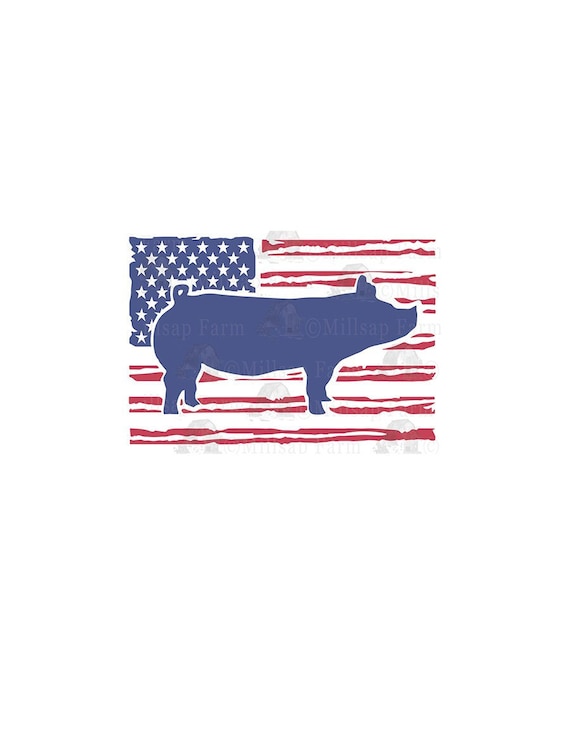Download Patriotic Pig Svg Farm Svg July 4th Flag Svg Files For Etsy