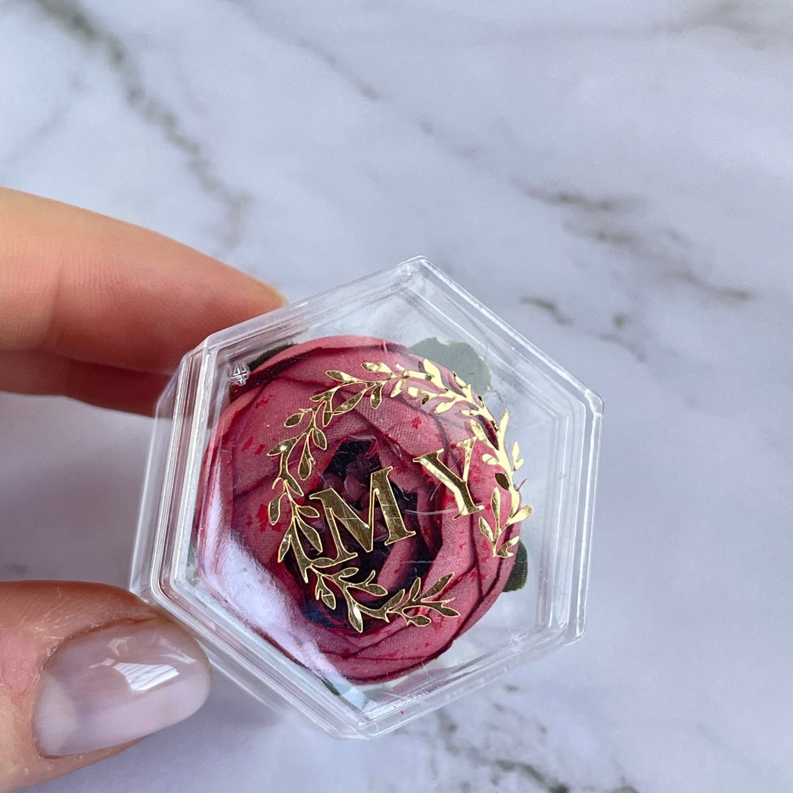 Acrylic Favor Box With Flower Etsy