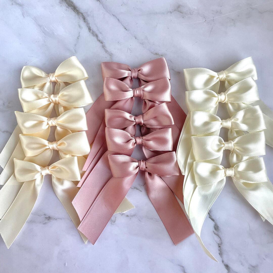 Set of 50pcs Pretied Satin Ribbon Bow Wedding Favor Bows Ribbon Cute