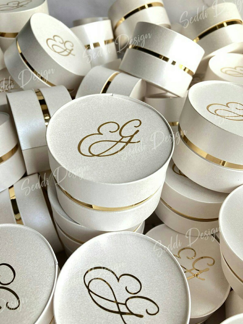 Party Favor Boxes Favor Boxparty Boxes Round Boxeswedding Etsy