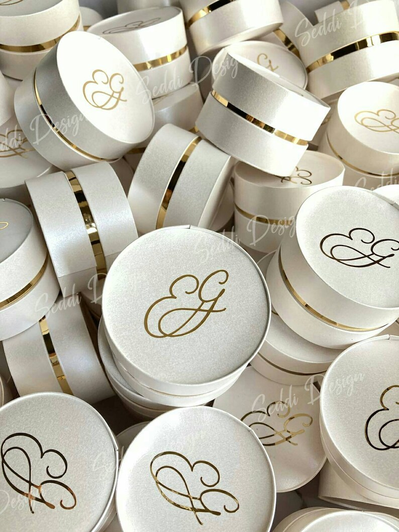 Party Favor Boxes Favor Boxparty Boxes Round Boxeswedding Etsy