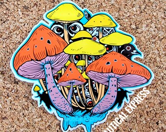 Trippy Mushroom Inspired Sticker