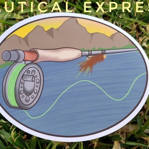 Fly fishing rod sticker / fly fishing sticker / fishing sticker / outdoor sticker