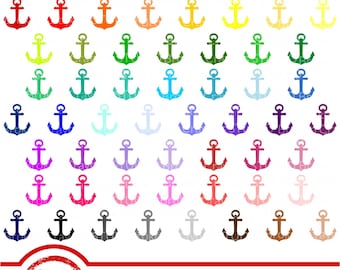 Anchor Clipart Set Commercial Use, Nautical Clipart, Digital Download