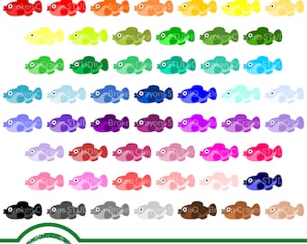 Fish Clipart Set Commercial Use, Nautical Clipart, Digital Download