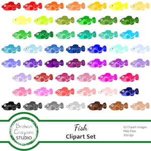 Fish Clipart Set Commercial Use, Nautical Clipart, Digital Download