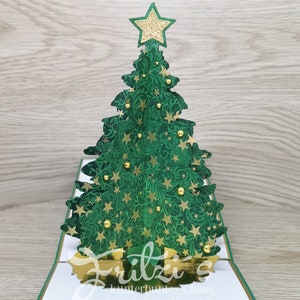 Cutting file 3D Christmas tree for card folding (SVG) / 3D Popup tree (SVG)