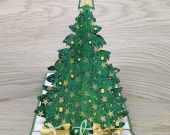 Cutting file 3D Christmas tree for card folding (SVG) / 3D Popup tree (SVG)