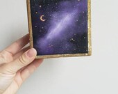 Galaxy Box jewelry and keepsake box, vintage florentine, acrylic painting