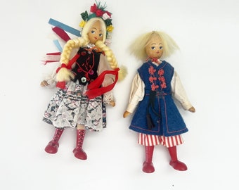 Vintage polish wooden dolls