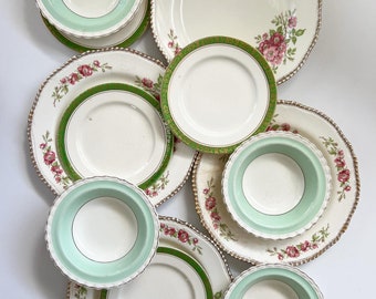 Mismatched fine china dinner set