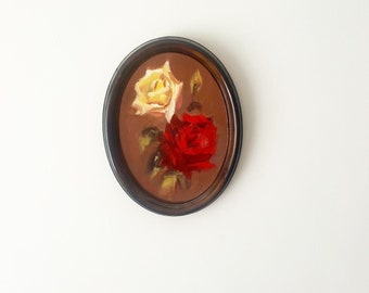 Vintage rose oil painting