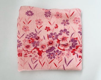 Vintage pink and purple Flower towel