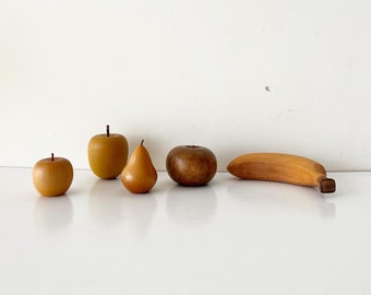 Hand turned wooden fruit made in Tasmania