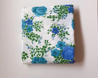 Vintage blue Rose single Flat sheet