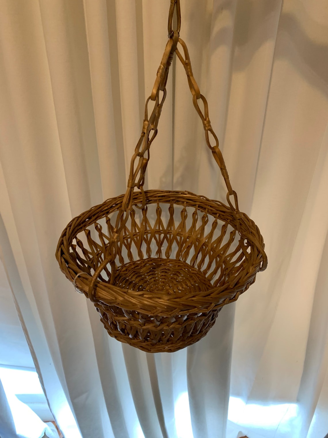 Hanging cane Plant basket Etsy