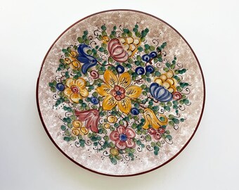 Vintage pienza italy pottery wall plate / serving plate