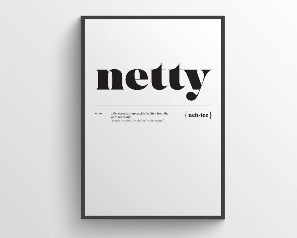 Define Netty Geordie Definition Print of Netty - Etsy