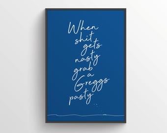 Greggs Pasty Geordie Matt Poster Print