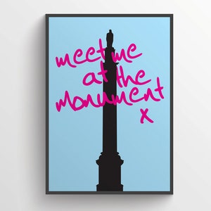 Newcastle Monument Art Print: Geordie Toon Gift