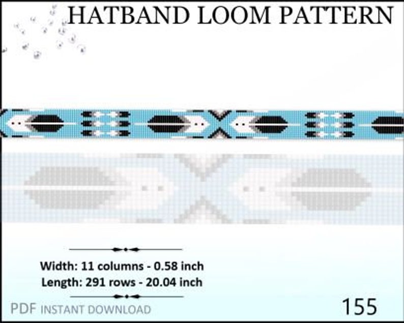 Delica Beads Hatband Patroon No.155 Feather Beaded Hatband voor Cowboyhoed Western Tribal Native Style Loom Beads Patroon DIY Cadeau Idee afbeelding 2