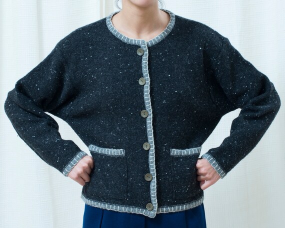 charcoal gray cardigan sweater