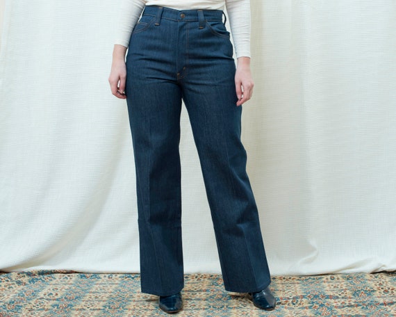 70s sears wide leg jeans medium | 29 waist dark wa