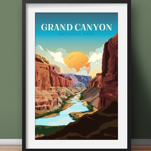 Grand Canyon Travel Poster Grand Canyon National Park Poster - Etsy