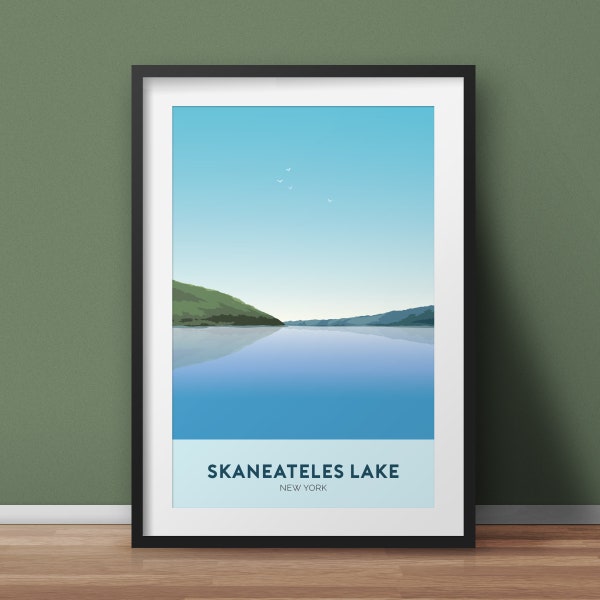 Print of Skaneateles Lake, Finger Lakes Art, Skaneateles Wall Art, Rochester NY Poster, Long Lake Art, New York State Travel Poster