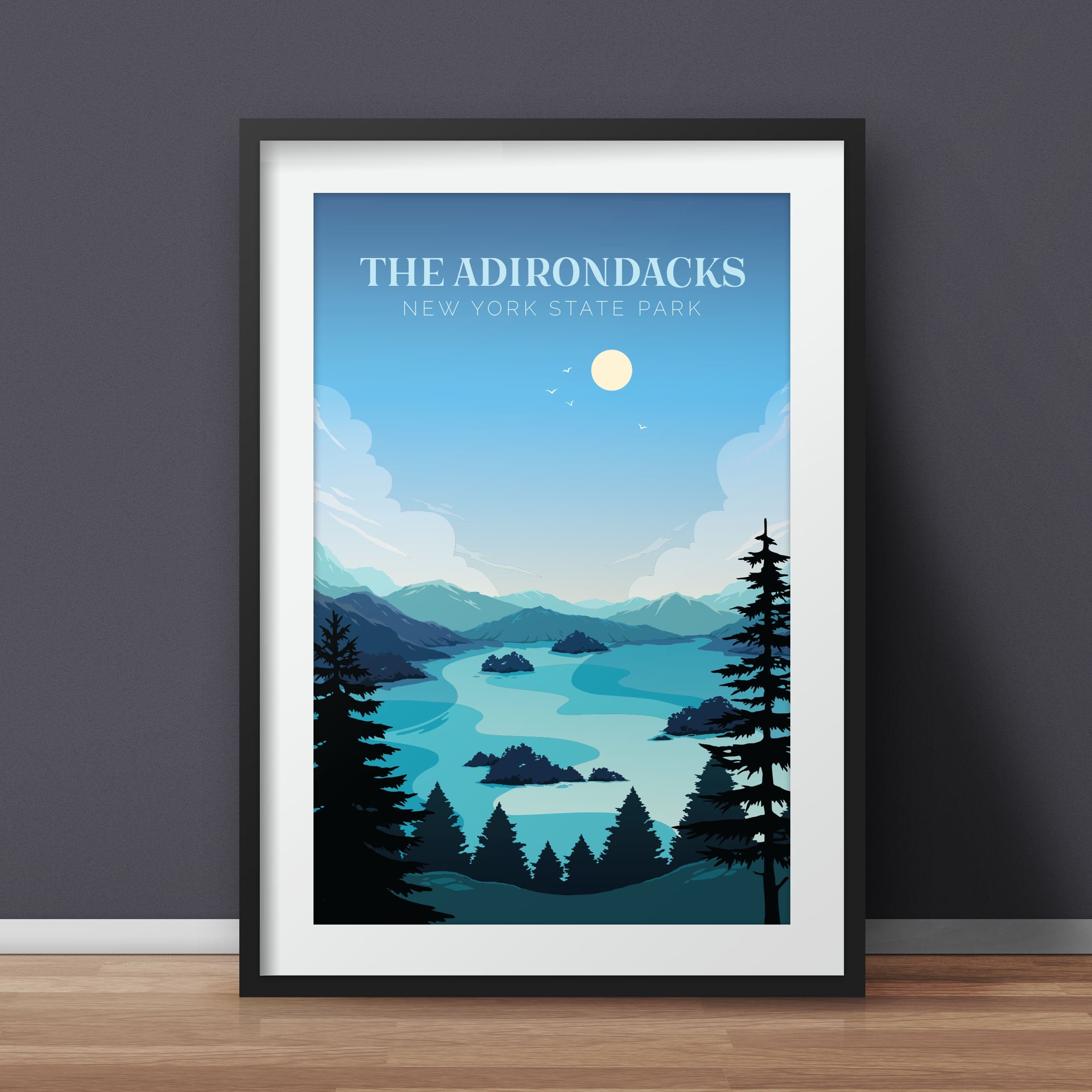 Adirondacks Travel Poster Adirondack Mountains New York