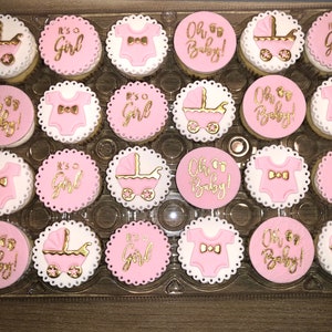 12 Ct Baby Shower Fondant Cupcake Toppers It's A Girl