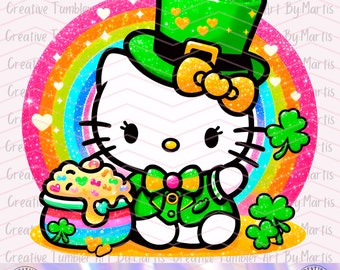 St Patrick's Day png design, st patricks day png, kitty png, sublimation design download, cute sublimation design, st patty png,cute png svg