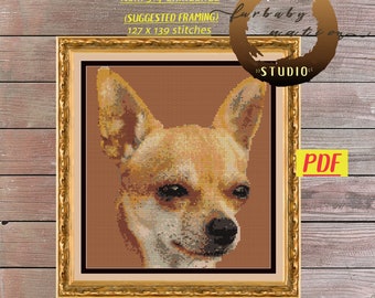 Chihuahua Cross Stitch Pattern, XStitch PDF Pattern Download,  How To Cross-Stitch Instructions Included with Chart