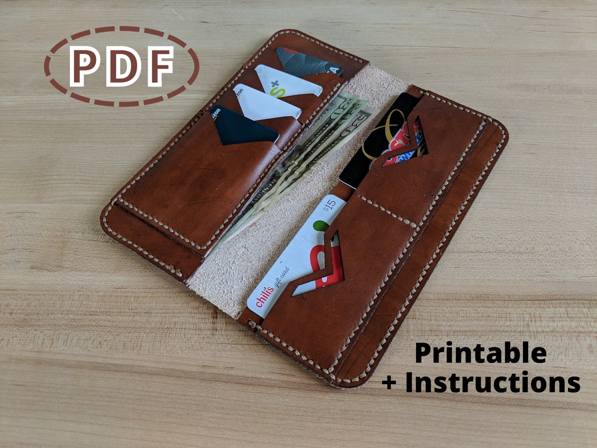 Long Cowboy Wallet Pattern Printable PDF for Business or for - Etsy