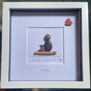 Pebble Art. Memorial gift for loss of a dog. Dog Lover. Cat. Pet