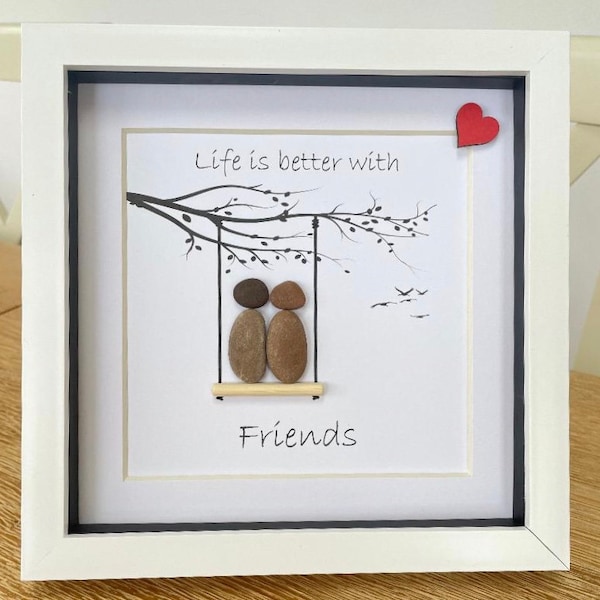 Pebble Art. Unique gift for a FRIEND. Birthday, Christmas, Friendship