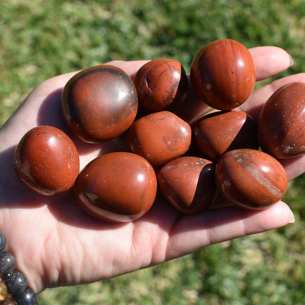 Red Jasper Stone, Polished Red Jasper, Tumbled Red Jasper,  Red Jasper Crystal, Natural Red Jasper, Large Red Jasper, Hand Polished, India