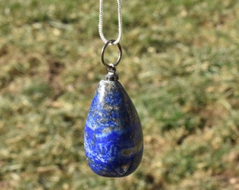 Teardrop Lapis Lazuli Pendant, Lapis Lazuli Necklace, Lapis Lazuli Pendant, Polished Lapis Lazuli, Lapis Lazuli Jewelry, Natural Lapis