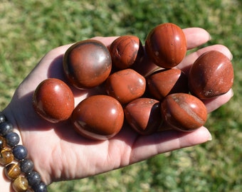 Red Jasper Stone, Polished Red Jasper, Tumbled Red Jasper,  Red Jasper Crystal, Natural Red Jasper, Large Red Jasper, Hand Polished, India