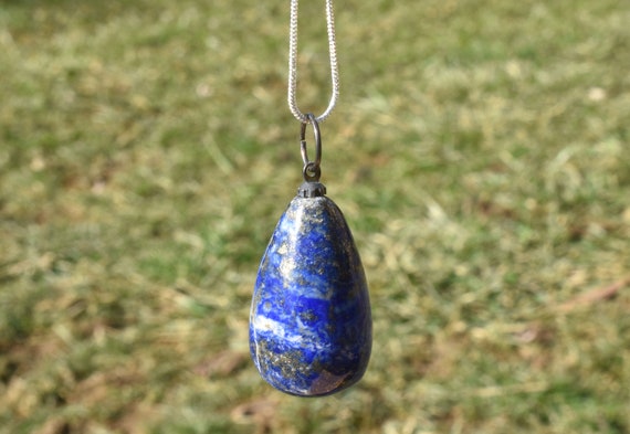 Teardrop Lapis Lazuli Pendant, Lapis Lazuli Neckl… - image 6