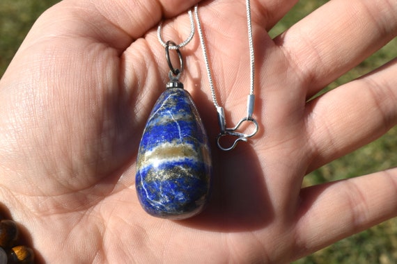 Teardrop Lapis Lazuli Pendant, Lapis Lazuli Neckl… - image 10