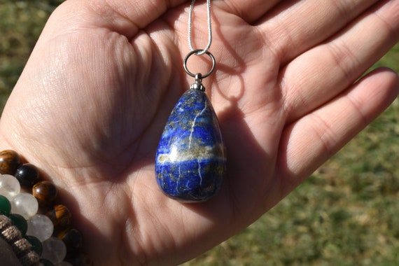 Teardrop Lapis Lazuli Pendant, Lapis Lazuli Neckl… - image 9