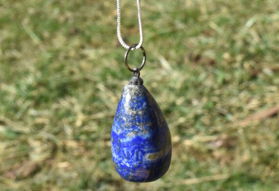 Teardrop Lapis Lazuli Pendant, Lapis Lazuli Neckl… - image 4