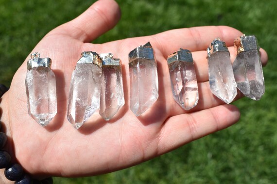 Clear Quartz Necklace, Clear Quartz Pendant, Roug… - image 6