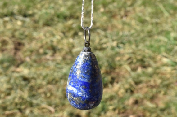 Teardrop Lapis Lazuli Pendant, Lapis Lazuli Neckl… - image 3