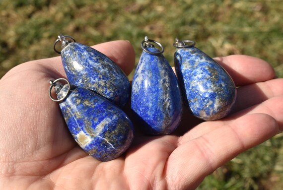 Teardrop Lapis Lazuli Pendant, Lapis Lazuli Neckl… - image 8