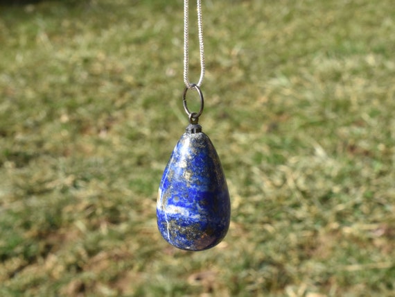 Teardrop Lapis Lazuli Pendant, Lapis Lazuli Neckl… - image 5