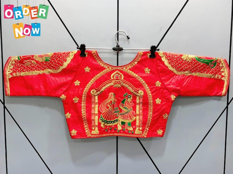 New Design Ready-made Beautiful TopFency BlouseCrop topCholi For Skirtdulha-dulhan Embroidery Jari work BlouseB0116