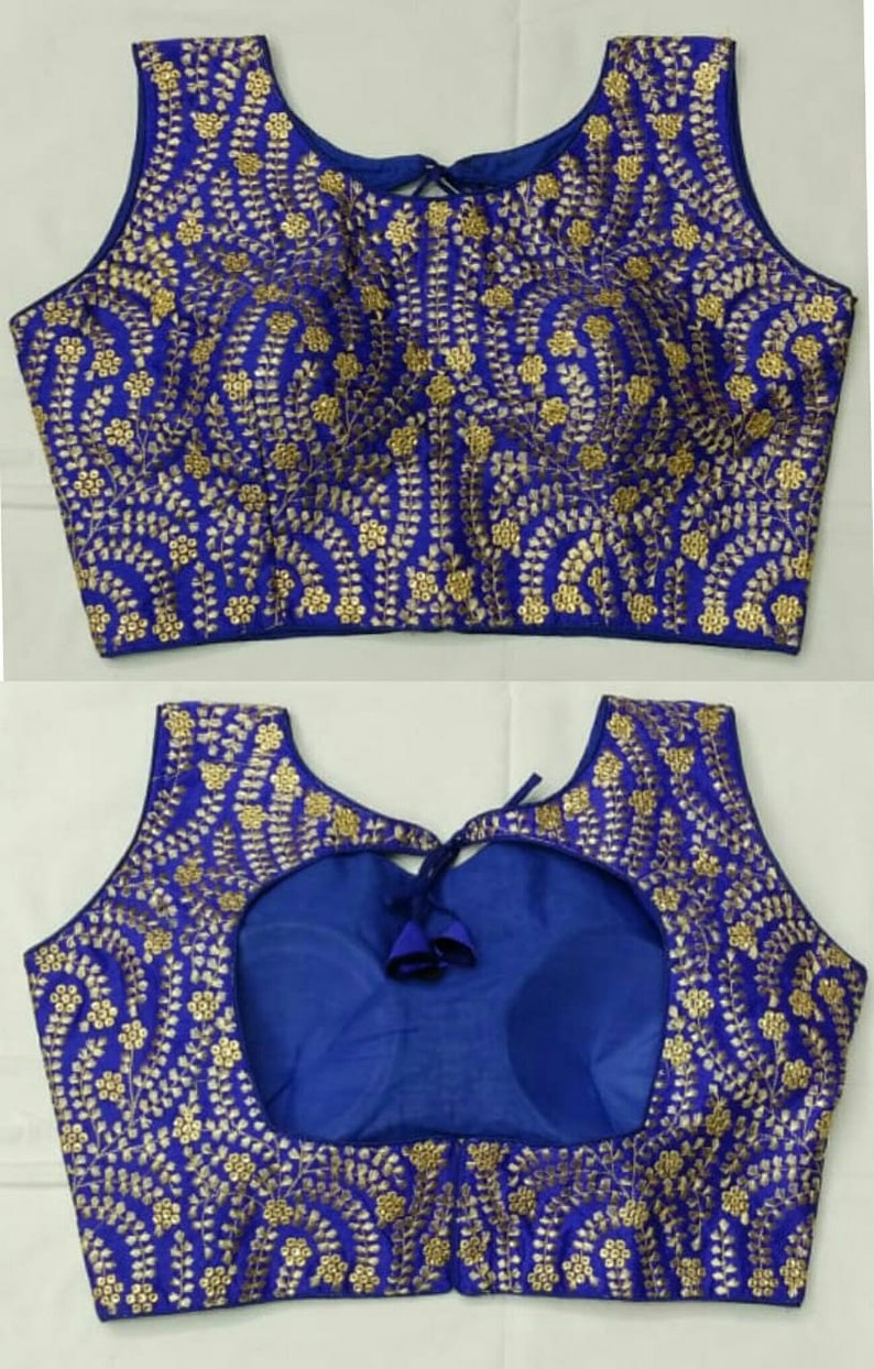 Readymade Beautiful 6 color Embroidery sequence work with back hook Blouse B01